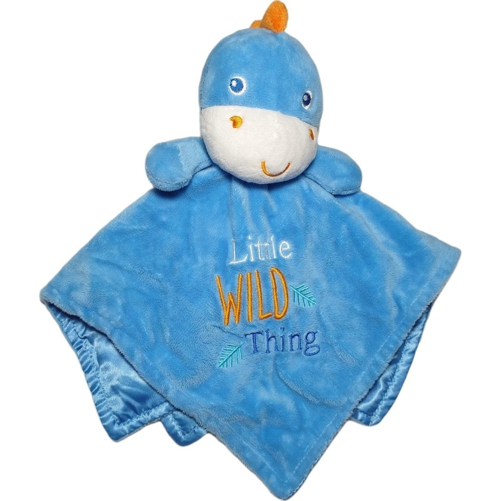 Babyβ Starters Blue Little Wild Thing Dinosaur Security Blanket Lovey Rattle Toy